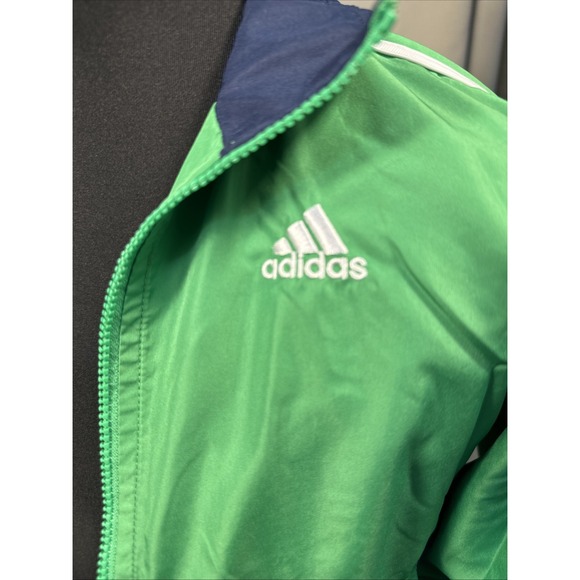 Adidas Boy's Blue & Green Full Zip Windbreaker Lightweight Jacket Size 5 - Picture 5 of 5